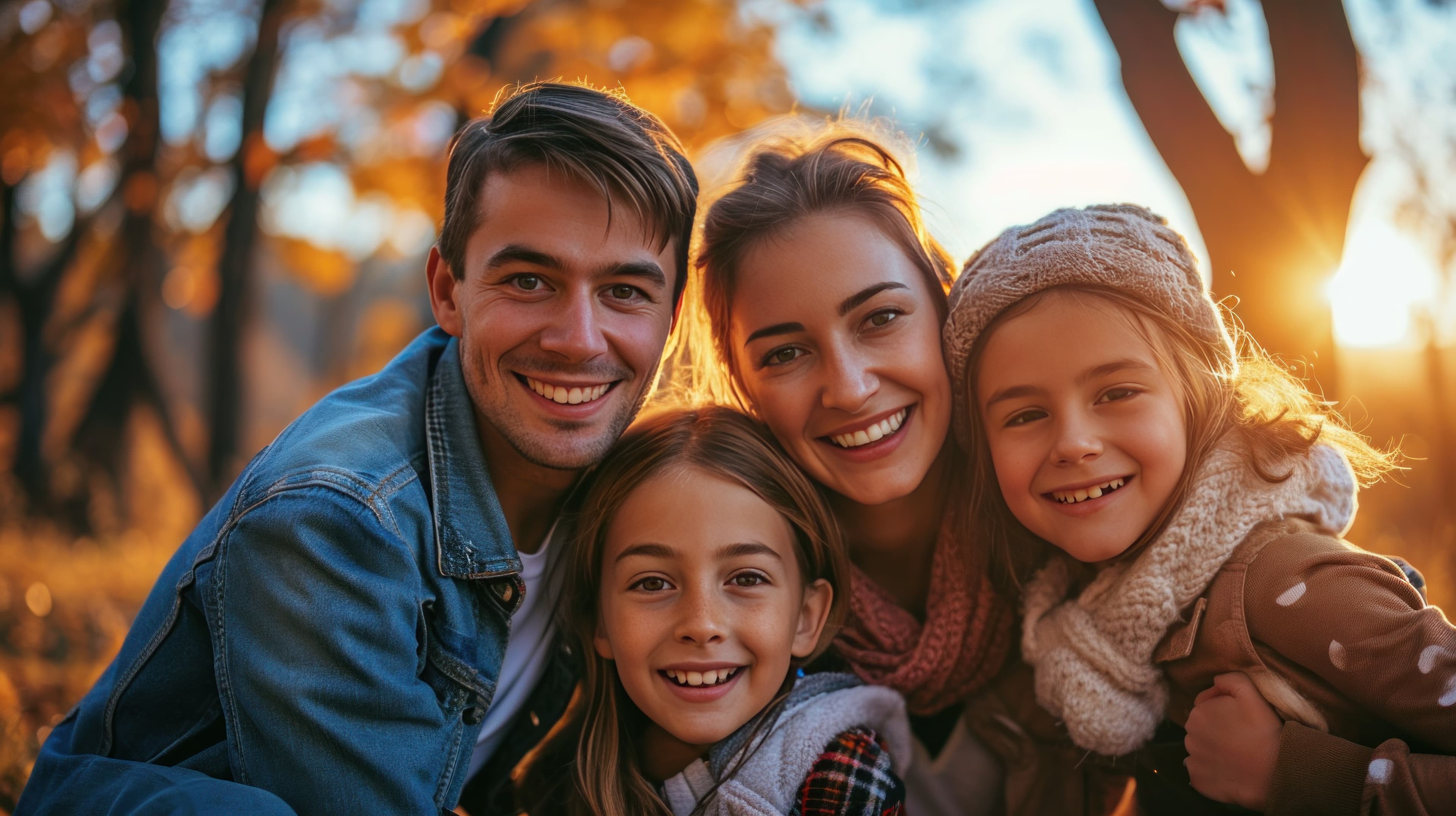 Una familia de la iglesia reunida
